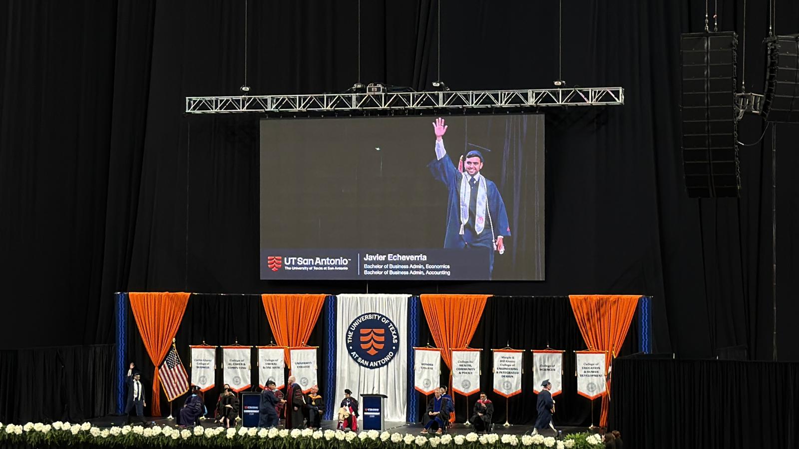Javier Echeverria at UT San Antonio graduation